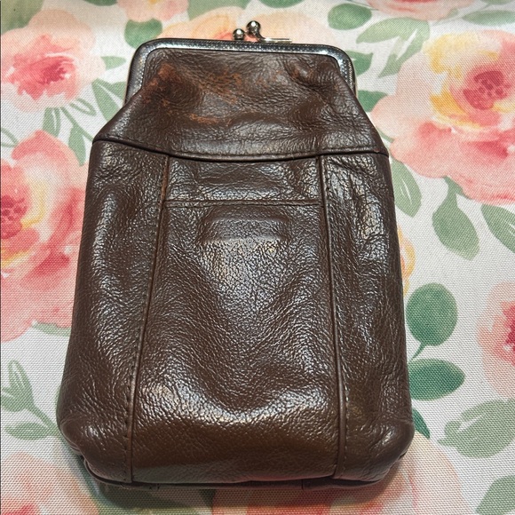 Vintage Brown Leather Cigarette & lighter Kiss Lock Case - Picture 3 of 3